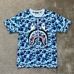 Bape Blue Camouflage Shark Tee